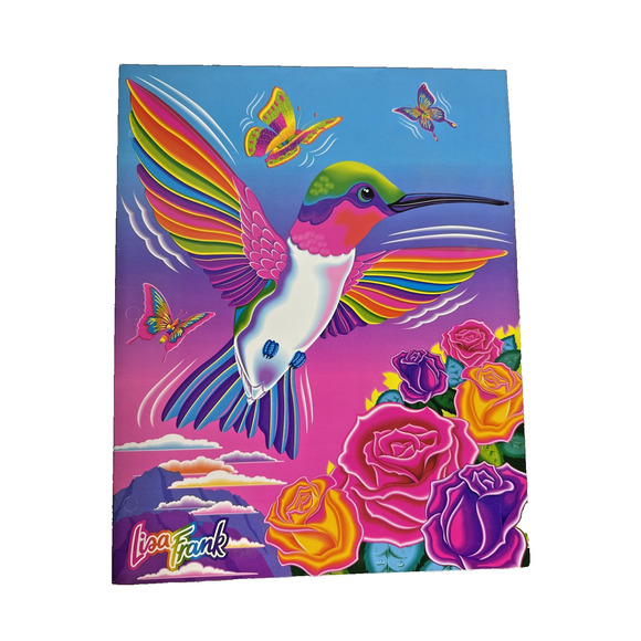 Vintage Lisa Frank Hummingbird Pocket Folder Unpunched Dashly Bird Trends Retro - Picture 1 of 10